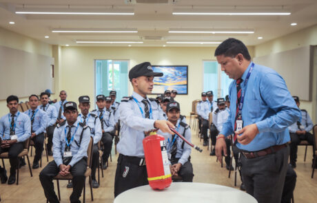 Guards fire extinguisher training